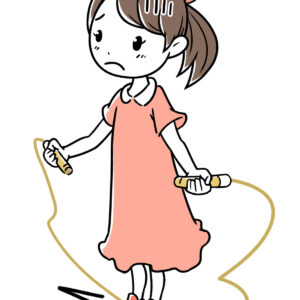 縄跳びを失敗する子ども