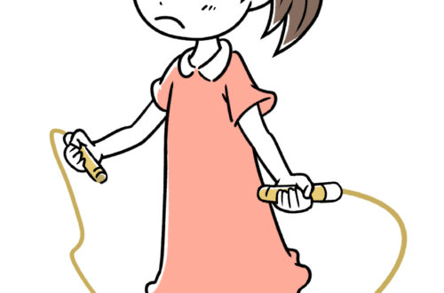縄跳びを失敗する子ども