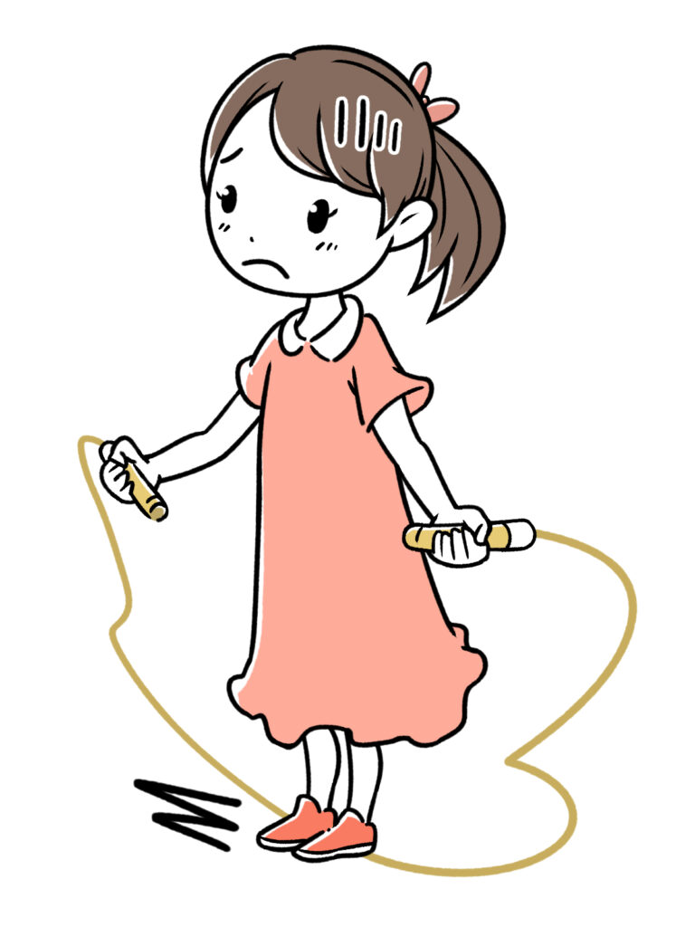 縄跳びを失敗する子ども